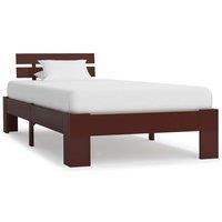 Berkfield Home Bed Frame Dark Brown Solid Pine Wood 90x200 cm