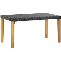 Berkfield Home Garden Bench 120 cm Black Poly Rattan & Solid Acacia Wood