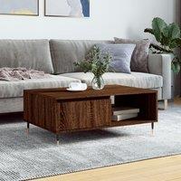 Berkfield Home Coffee Table Brown Oak 90x60x35 cm Engineered Wood | Size: 90 x 60 x 35 cm