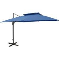 Berkfield Home Cantilever Umbrella with Double Top 300x300 cm Azure Blue