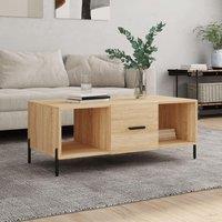 Berkfield Home Coffee Table Sonoma Oak 102x50x40 cm Engineered Wood in Brown | Size: 102 x 50 x 40 cm