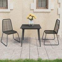 Berkfield Home 3 Piece Garden Dining Set PVC Rattan Black
