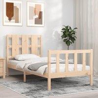 Berkfield Home Bed Frame with Headboard 90x200 cm Solid Wood in Brown