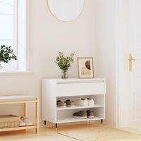 Berkfield Home Shoe Cabinet White 70x36x60 cm Engineered Wood | Size: 70 x 36 x 60 cm