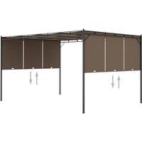 Berkfield Home Garden Gazebo with Side Curtain 4x3x2.25 m Taupe in Beige