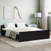 Berkfield Home Bed Frame with Headboard & Footboard Black 140x200 cm