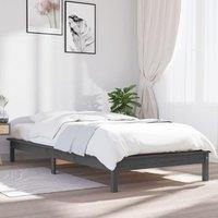 Berkfield Home Bed Frame Grey 90x190 cm Single Solid Wood Pine