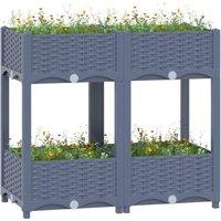 Berkfield Home Raised Bed 80x40x71 cm Polypropylene in Grey | Size: 80 x 40 x 71 cm