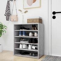 Berkfield Home Shoe Cabinet Concrete Grey 60x35x70 cm Engineered Wood | Size: 60 x 35 x 70 cm