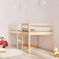 Berkfield Home High Sleeper Bed 75x190 cm Small Single Solid Wood Pine in Brown