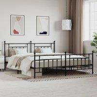 Berkfield Home Metal Bed Frame with Headboard & Footboard Black 193x203 cm
