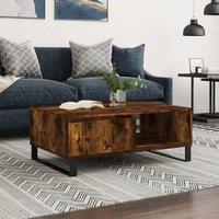 Berkfield Home Coffee Table Smoked Oak 90x60x35 cm Engineered Wood in Brown | Size: 90 x 60 x 35 cm