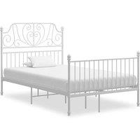 Berkfield Home Bed Frame White Metal 120x200 cm | Size: Small Double