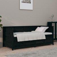 Berkfield Home Day Bed Black 75x190 cm Solid Wood Pine
