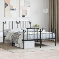 Berkfield Home Metal Bed Frame with Headboard & Footboard Black 140x190 cm