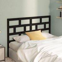 Berkfield Home Bed Headboard Black 126x4x100 cm Solid Wood Pine | Size: 126 x 4 x 100 cm
