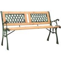 Berkfield Home Garden Bench 122 cm Cast Iron & Solid Firwood in Green