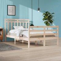 Berkfield Home Bed Frame Solid Wood 120x200 cm in Brown | Size: Small Double