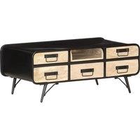 Berkfield Home Coffee Table 100x50x40 cm Solid Mango Wood in Black | Size: 100 x 50 x 40 cm