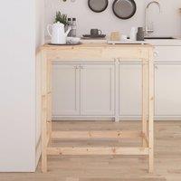 Berkfield Home Bar Table 100x50x110 cm Solid Wood Pine in Brown | Size: 100 x 50 x 110 cm
