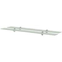 Berkfield Home Floating Shelves 2 pcs Glass 100x10 cm 8 mm in Clear