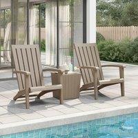 Berkfield Home Garden Adirondack Chairs 2 pcs Light Brown Polypropylene
