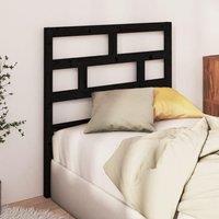 Berkfield Home Bed Headboard Black 106x4x100 cm Solid Wood Pine | Size: 106 x 4 x 100 cm