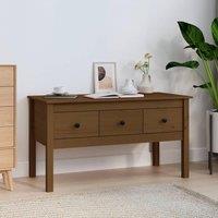 Berkfield Home Coffee Table Honey Brown 102x49x55 cm Solid Wood Pine | Size: 102 x 49 x 55 cm