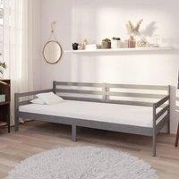 Berkfield Home Day Bed Grey Solid Pinewood 90x200 cm