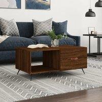 Berkfield Home Coffee Table Brown Oak 90x50x40 cm Engineered Wood | Size: 90 x 50 x 40 cm