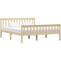 Berkfield Home Bed Frame Light Wood Solid Pinewood 160x200 cm in Brown
