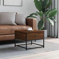 Berkfield Home Coffee Table Brown Oak 51x51x40 cm Engineered Wood | Size: 51 x 51 x 40 cm