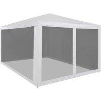 Berkfield Home Party Tent with 4 Mesh Sidewalls 4x3 m in White
