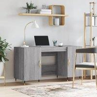 Berkfield Home Desk Grey Sonoma 140x50x75 cm Engineered Wood | Size: 140 x 50 x 75 cm