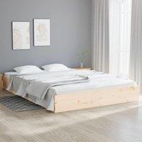 Berkfield Home Bed Frame Solid Wood 120x200 cm in Brown | Size: Small Double