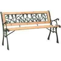 Berkfield Home Garden Bench 122 cm Cast Iron & Solid Firwood in Brown