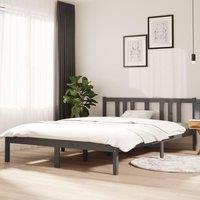 Berkfield Home Bed Frame Grey Solid Wood 140x200 cm