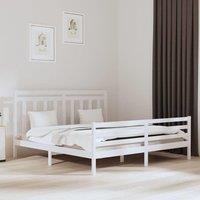 Berkfield Home Bed Frame White Solid Wood 200x200 cm