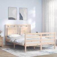 Berkfield Home Bed Frame with Headboard 120x200 cm Solid Wood in Brown