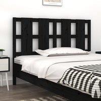 Berkfield Home Bed Headboard Black 145.5x4x100 cm Solid Wood Pine