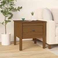 Berkfield Home Side Table Honey Brown 50x50x49 cm Solid Wood Pine | Size: 50 x 50 x 49 cm