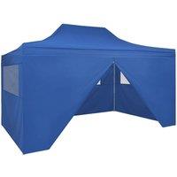 Berkfield Home Foldable Tent Pop-Up with 4 Side Walls 3x4.5 m Blue