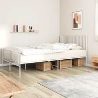 Berkfield Home Metal Bed Frame with Headboard & Footboard White 160x200 cm