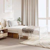Berkfield Home Metal Bed Frame with Headboard & Footboard White 90x190 cm Single