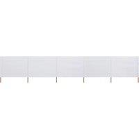 Berkfield Home 5-panel Wind Screen Fabric 600x160 cm Sand White