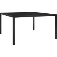 Berkfield Home Garden Table 130x130x72 cm Black Steel & Glass | Size: 130 x 130 x 72 cm