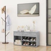 Berkfield Home Shoe Bench Concrete Grey 80x30x45 cm Engineered Wood | Size: 80 x 30 x 45 cm