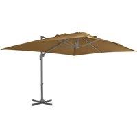 Berkfield Home Cantilever Umbrella with Aluminium Pole 400x300 cm Taupe in Beige