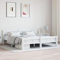 Berkfield Home Bed Frame White Solid Pinewood 160x200 cm