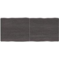 Berkfield Home Table Top Dark Grey 120x50x(2-6) cm Treated Solid Wood Live Edge in Brown
